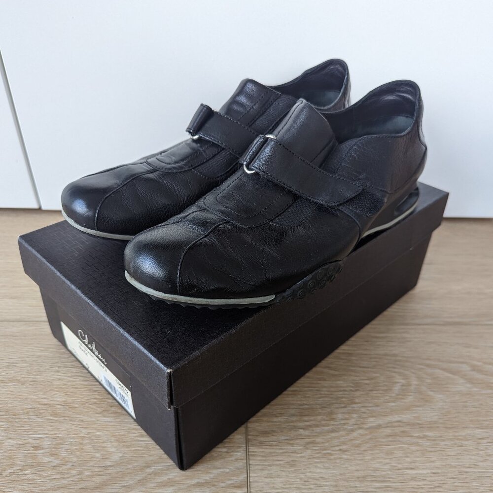 Cole Haan Air Estadio Strap II Leather Shoes – Black, Men's 9